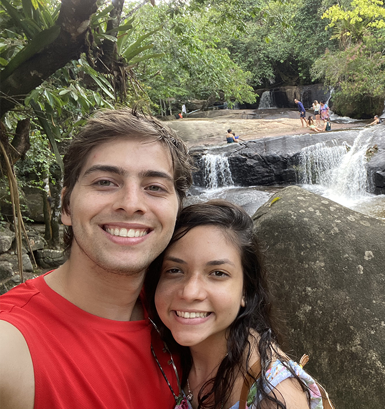 Ricardo and his wife kelly at waterfall