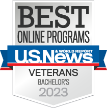 2023 U.S. News & World Report Badge - #1 Best Online Programs for Veterans