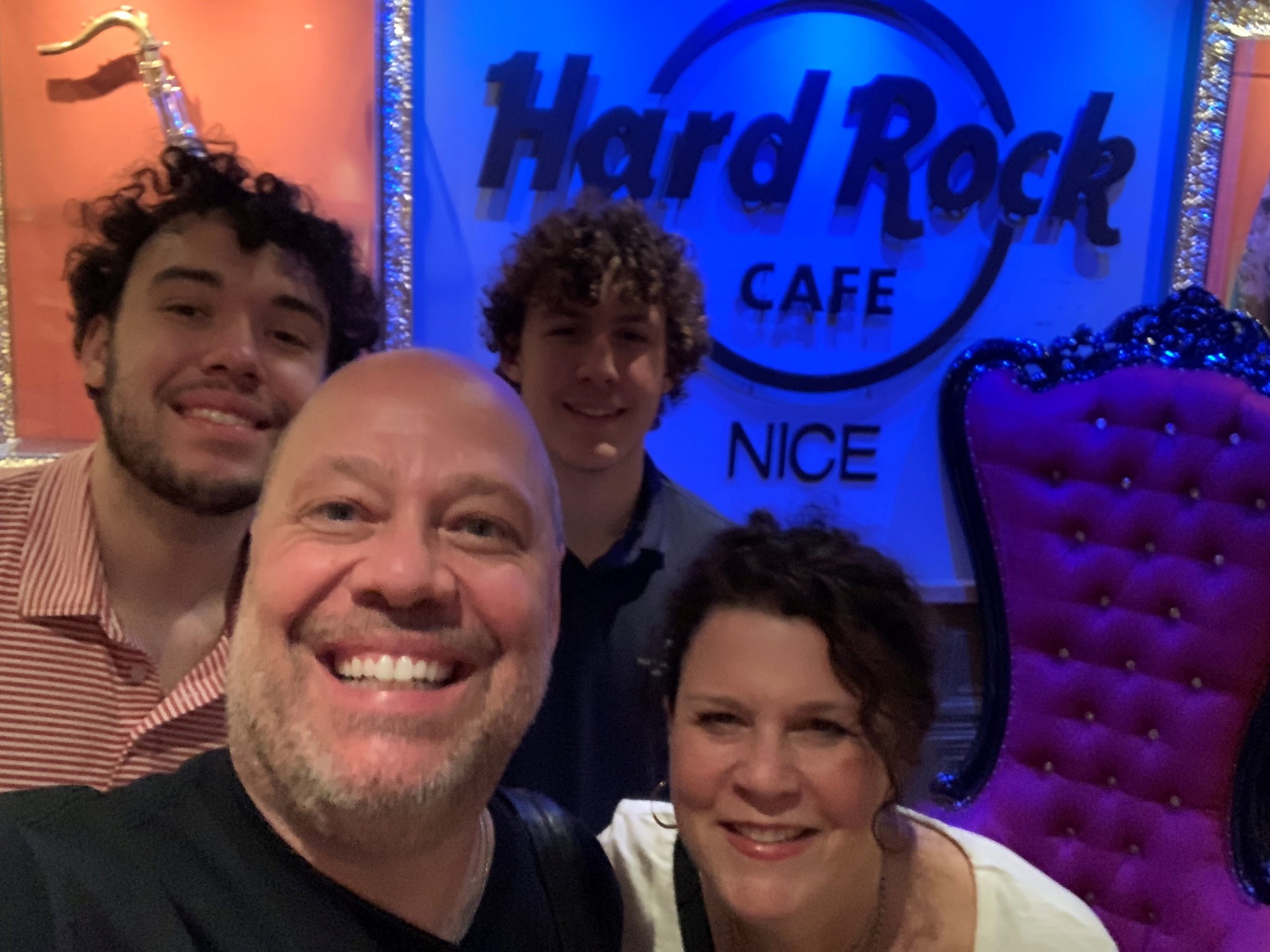 Sean and family at Hard Rock Cafe.