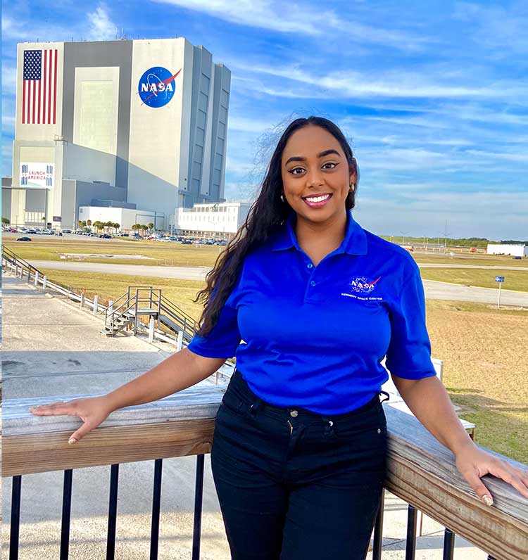 Jessica at NASA Kennedy Space Center broadcast media internship