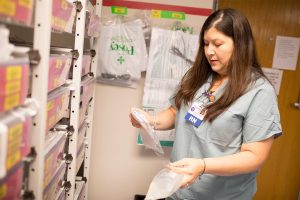 Aemlia Alava working as an RN at Shands Hospital