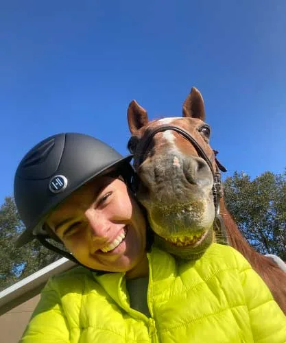 Emma Ward with her horse Peter. Studying at UF Online enabled Ward to stay close to home and continue to care for Peter.